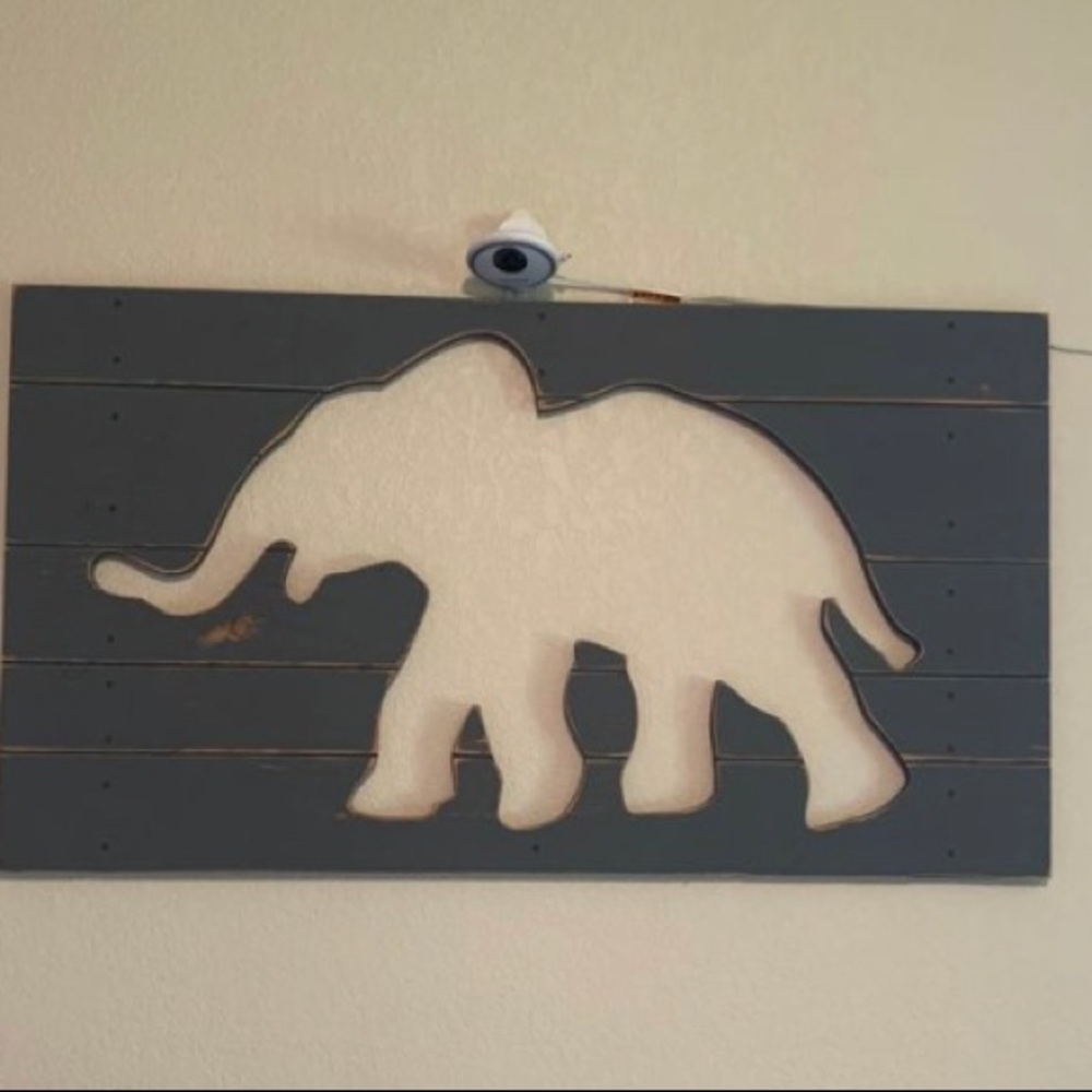 Pottery Barn wooden elephant wall art